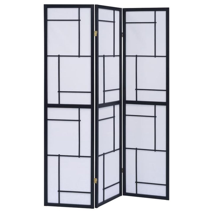 Damis 3-panel Folding Floor Screen Black and White (900102)