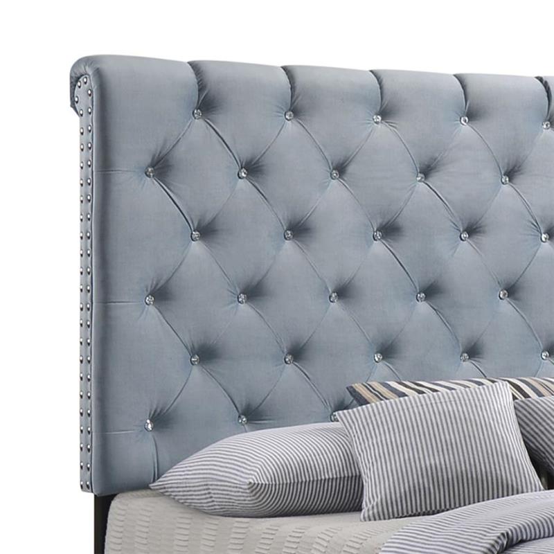 Warner Queen Upholstered Bed Slate Blue (310041Q)