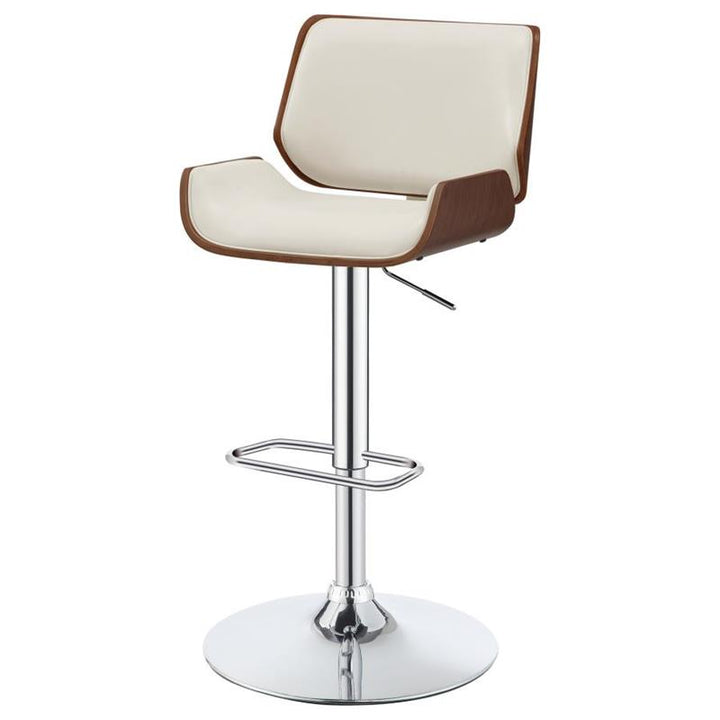 Folsom Upholstered Adjustable Bar Stool Ecru and Chrome (130503)