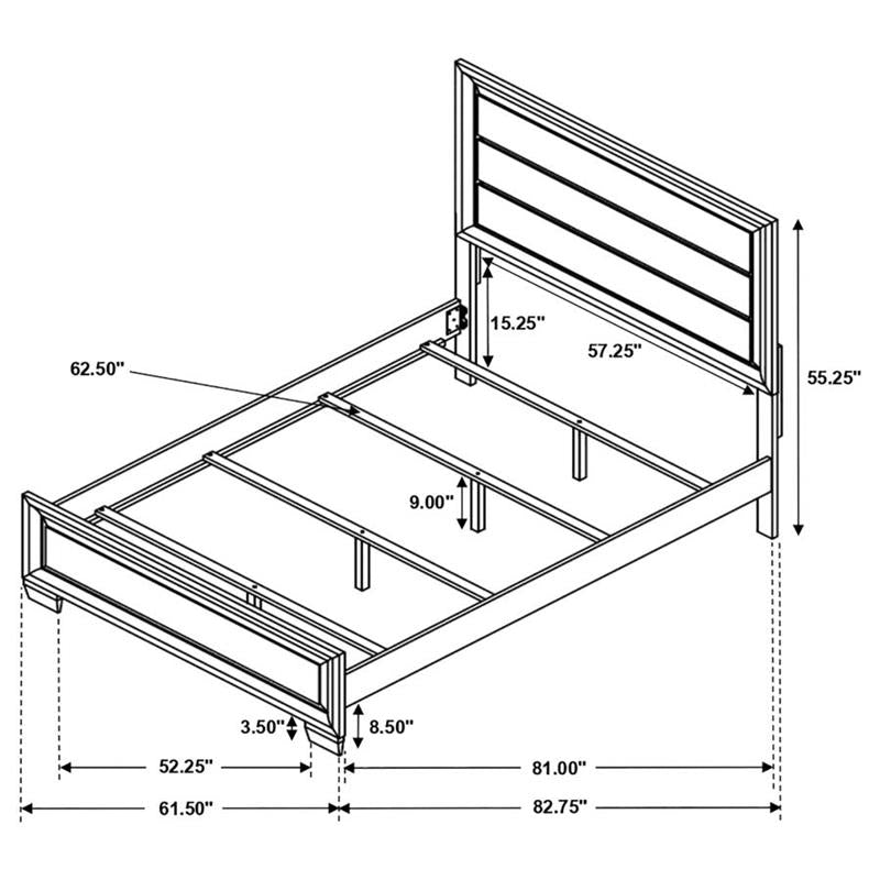 Brandon Queen Panel Bed Medium Warm Brown (205321Q)