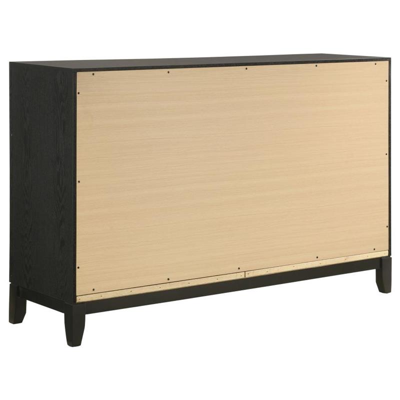 Valencia 6-drawer Dresser Light Brown and Black (223043)