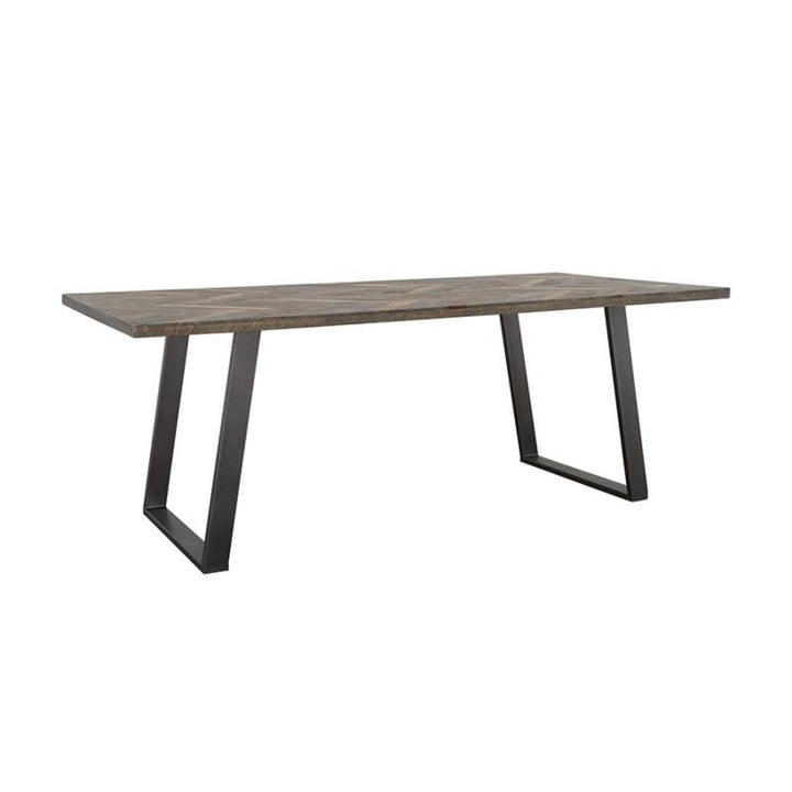 Misty Sled Leg Dining Table Grey Sheesham and Gunmetal (110681)