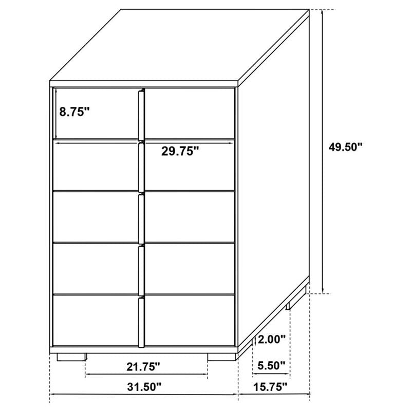 Marceline 5-drawer Chest Black (222835)