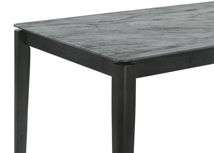 Stevie Rectangular Faux Marble Top Dining Table Grey and Black (115111SLT)