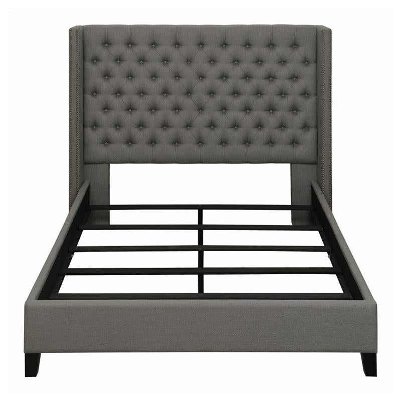 Bancroft Demi-wing Upholstered Full Bed Grey (301405F)