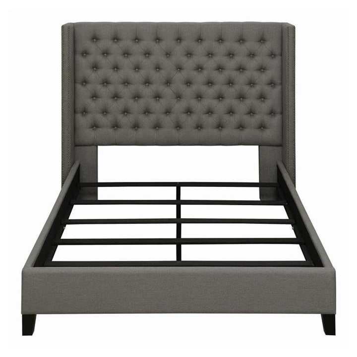 Bancroft Demi-wing Upholstered Full Bed Grey (301405F)