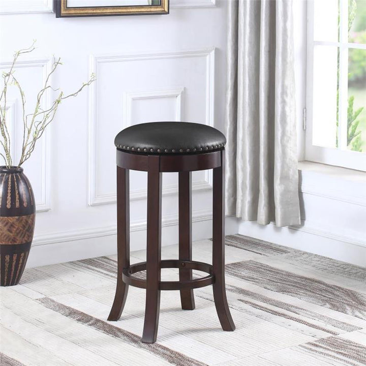 Aboushi Swivel Bar Stools with Upholstered Seat Brown (Set of 2) (101060)