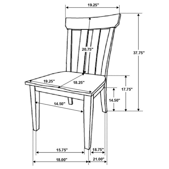 Reynolds Slat Back Dining Side Chair Brown Oak (Set of 2) (107592)