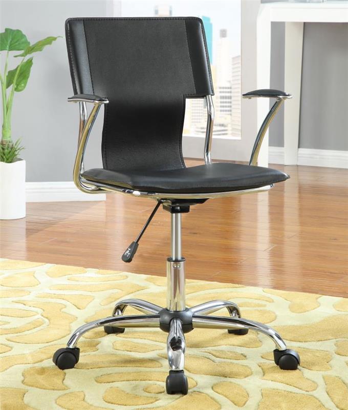 Himari Adjustable Height Office Chair Black and Chrome (800207)