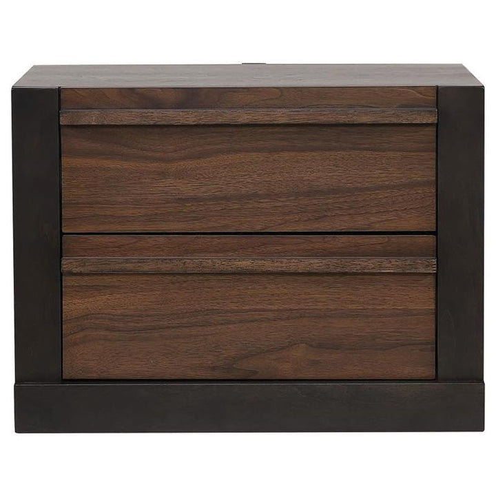 Azalia 2-drawer Nightstand Black and Walnut (224282)