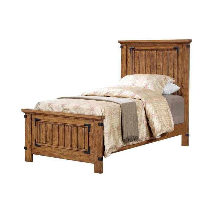 Brenner Twin Panel Bed Rustic Honey (205261T)
