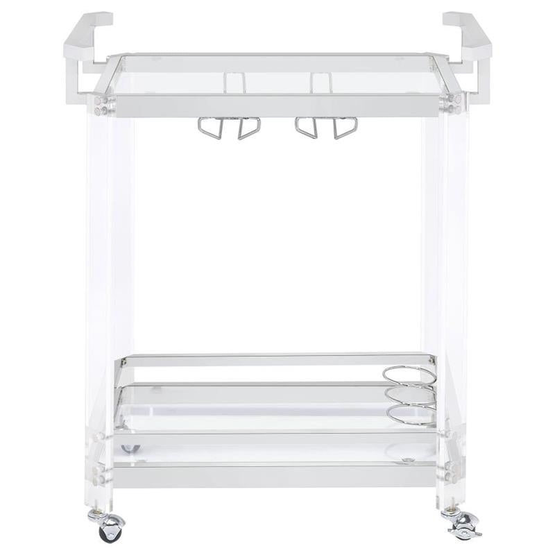 Jefferson 2-tier Glass Serving Cart Clear (902589)