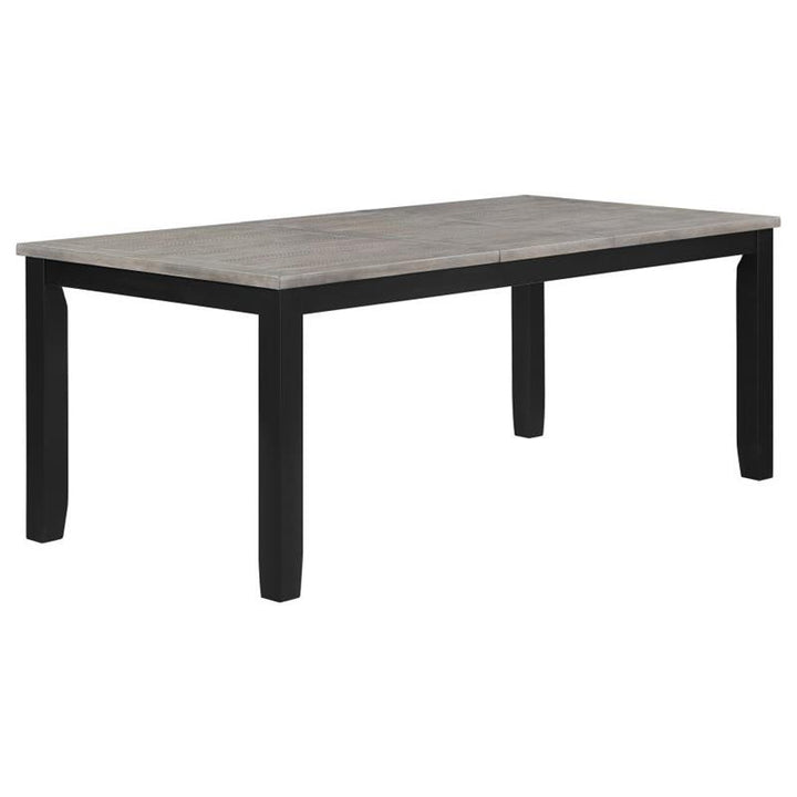 Elodie Rectangular Dining Table with Extension Grey and Black (121221)