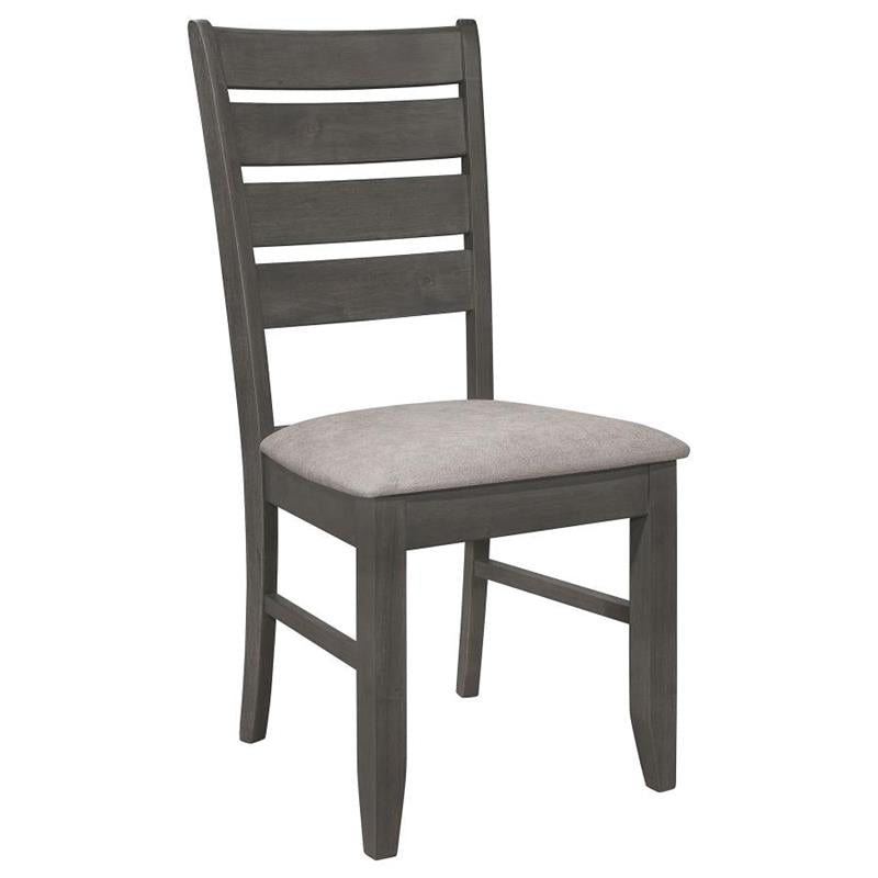 Dalila Ladder Back Side Chair (Set of 2) Grey and Dark Grey (102722GRY)