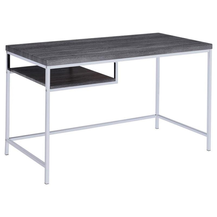 Kravitz Rectangular Writing Desk Weathered Grey and Chrome (801271)