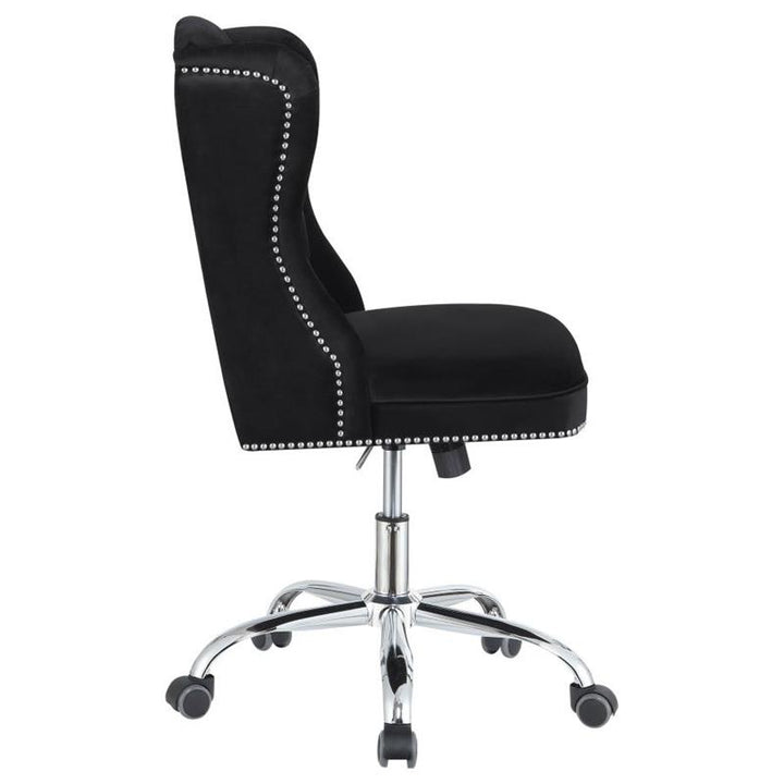 Julius Upholstered Tufted Office Chair Black and Chrome (801995)