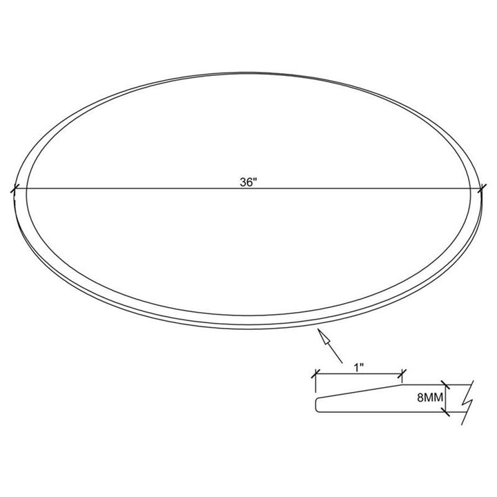 36" 8mm Round Glass Top Clear (CB36RD-8)
