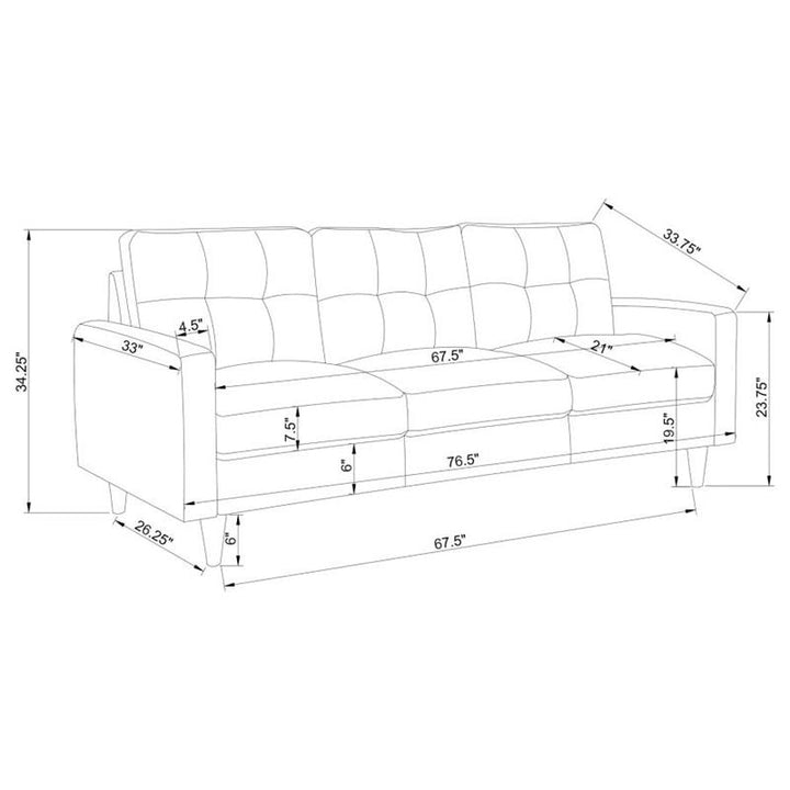 Watsonville Tufted Back Sofa Grey (552001)