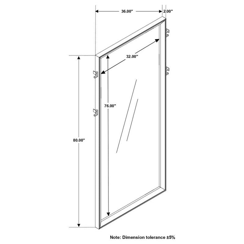 Durango Floor Dresser Mirror Smoked Peppercorn (223270)