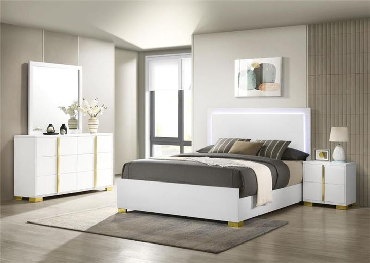 Marceline 4-piece Full Bedroom Set with LED Headboard White (222931F-S4)