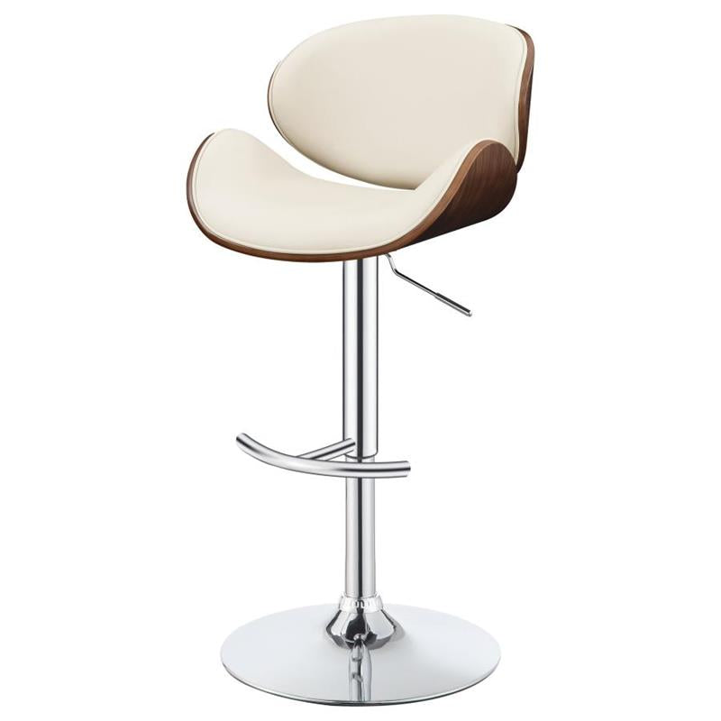 Harris Adjustable Bar Stool Ecru and Chrome (130505)