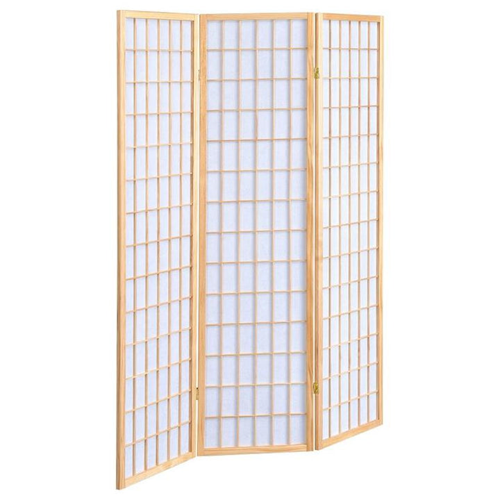 Carrie 3-panel Folding Screen Natural and White (4621)