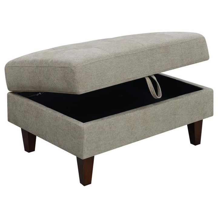 Barton Upholstered Tufted Ottoman Toast and Brown (509797)