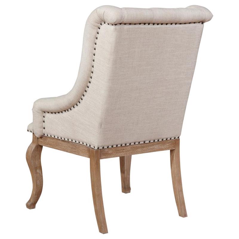 Brockway Tufted Arm Chairs Cream and Barley Brown (Set of 2) (110293)