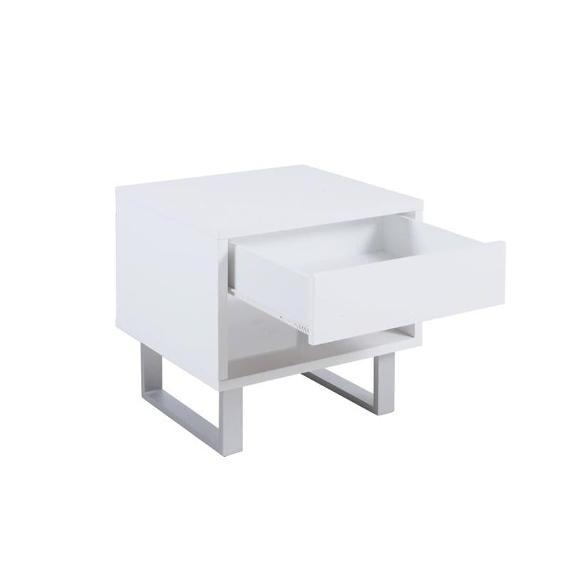 Atchison 1-drawer End Table High Glossy White (705697)