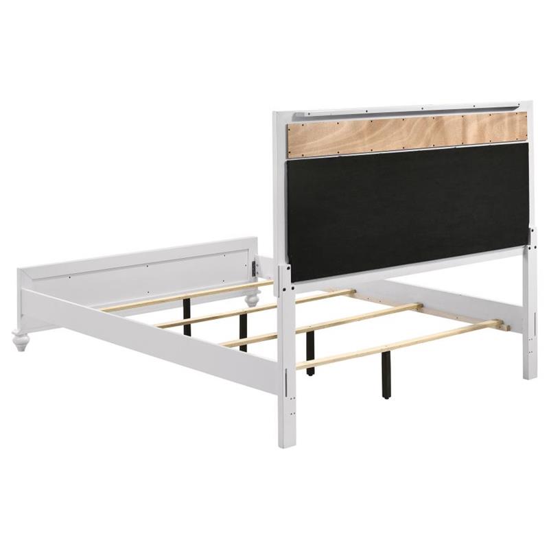 Barzini California King Upholstered Panel Bed White (205891KW)