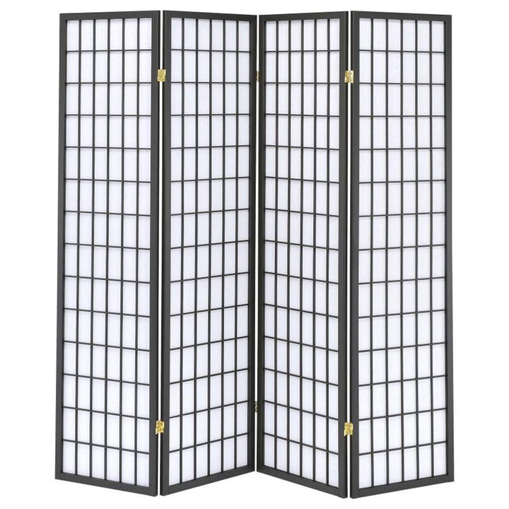 Roberto 4-panel Folding Screen Dark Grey and White (902631)