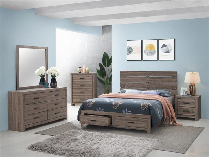 Brantford 5-piece Eastern King Storage Bedroom Set Barrel Oak (207040KE-S5)