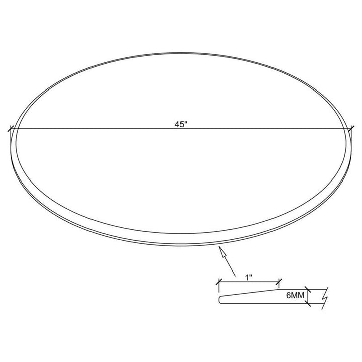 45" 6mm Round Glass Table Top Clear (CB45RD-6)