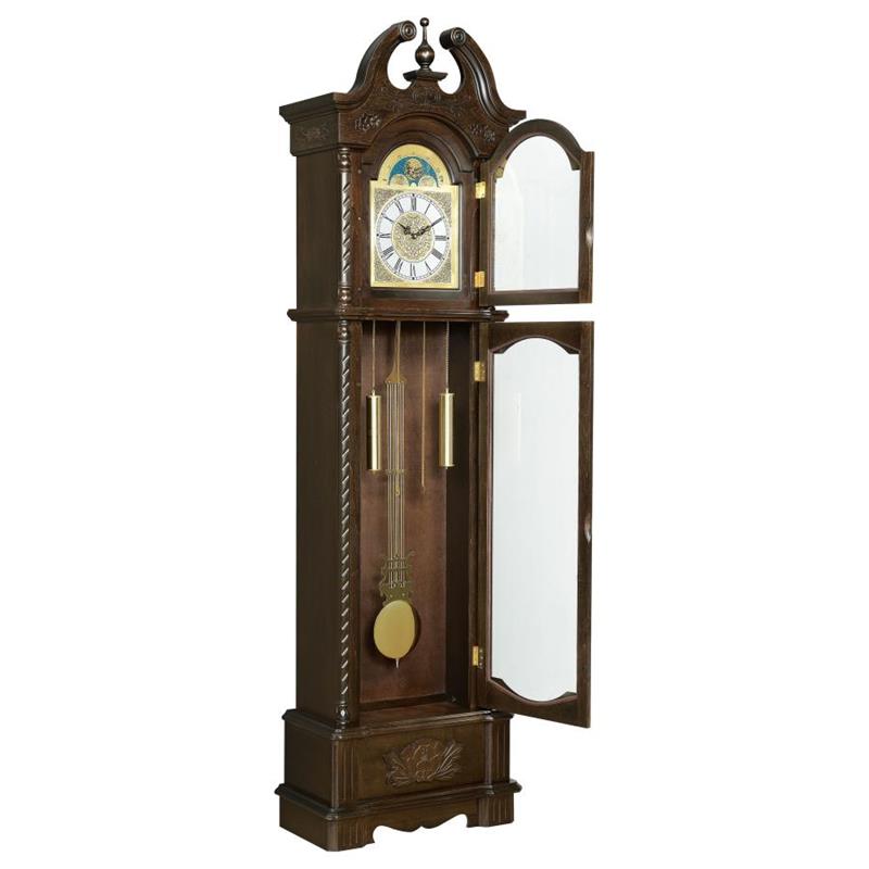 Cedric Grandfather Clock with Chime Golden Brown (900721)