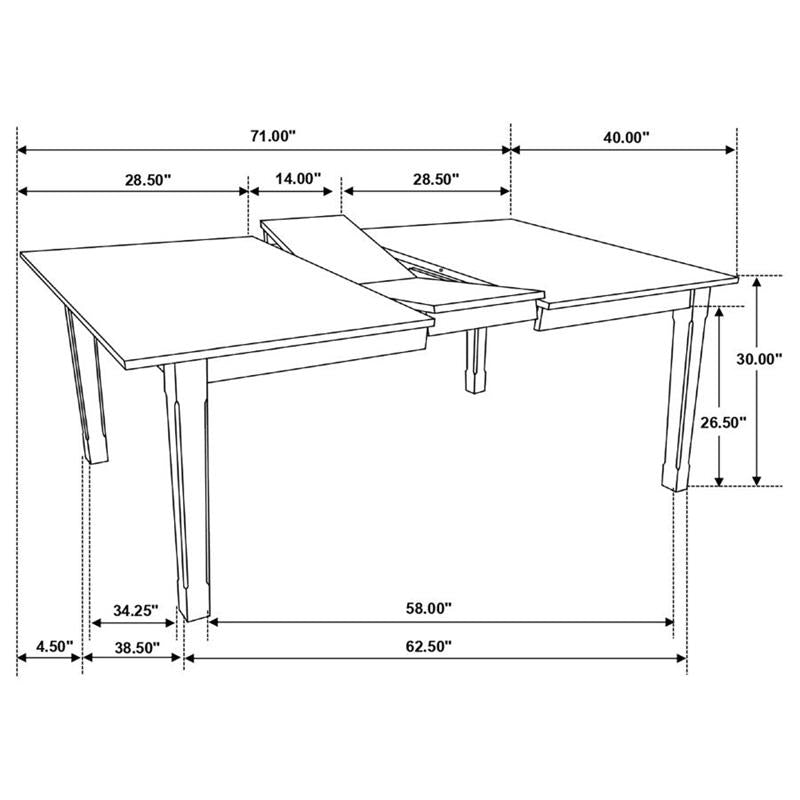 Kirby 5-piece Dining Set Natural and Rustic Off White (192691-S5)