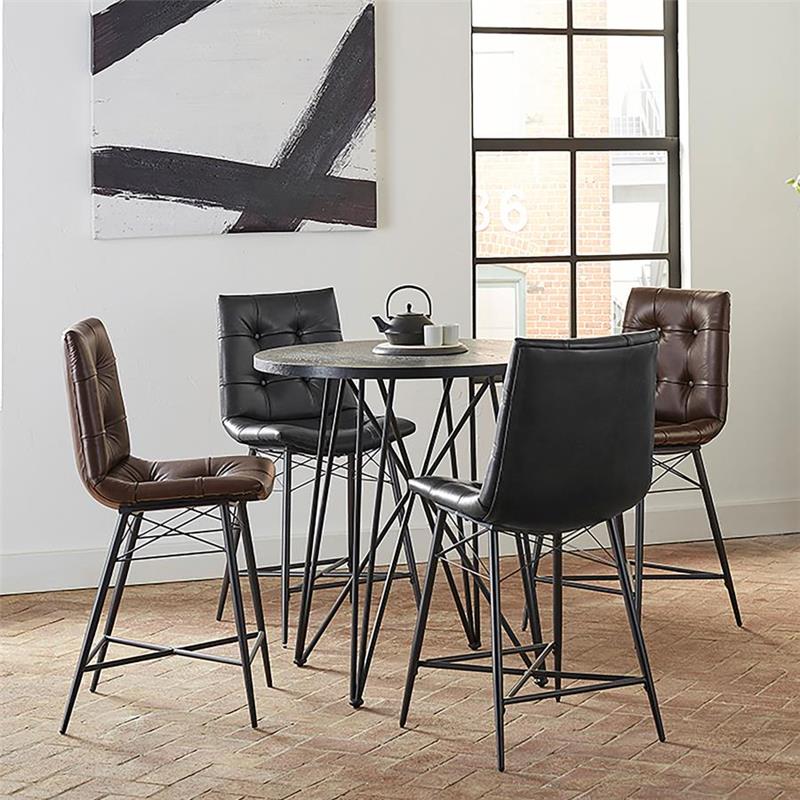 Rennes Round Table Black and Gunmetal (106348)