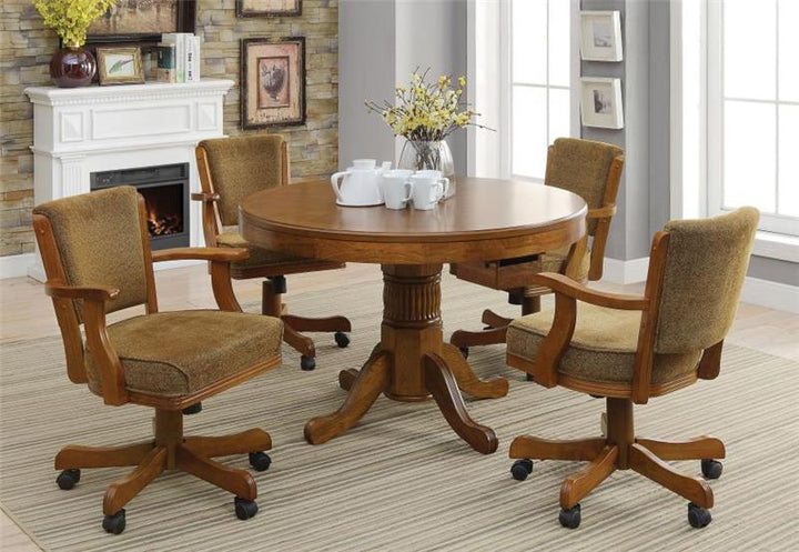 Mitchell 5-piece Game Table Set Amber and Brown (100951-S5)