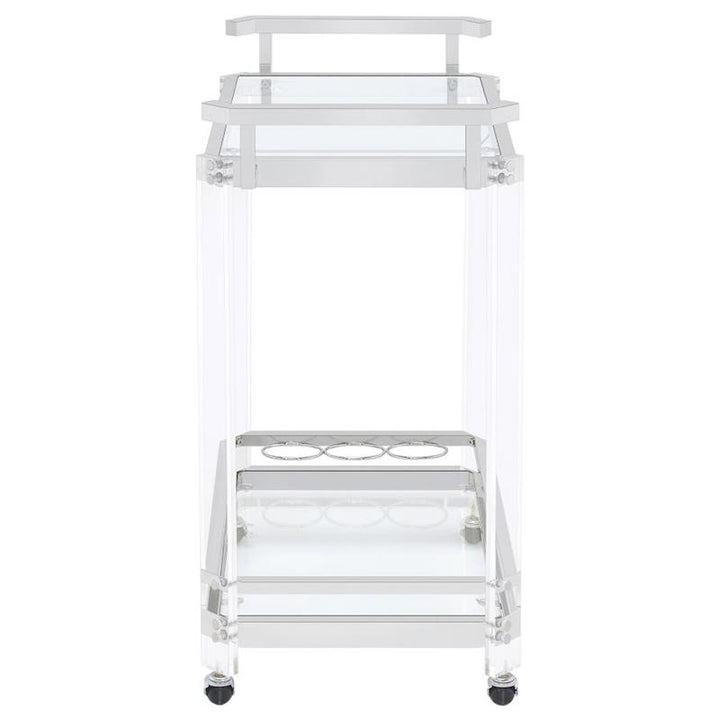 Jefferson 2-tier Glass Serving Cart Clear (902589)