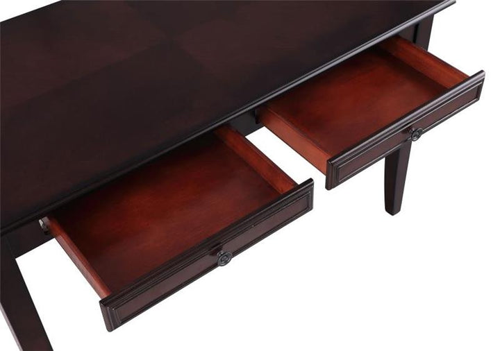 Newton 2-piece Writing Desk Set Dark Amber and Tan (800780)