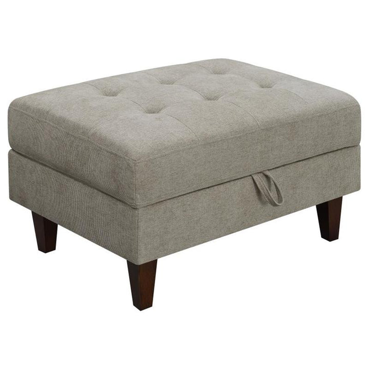 Barton Upholstered Tufted Ottoman Toast and Brown (509797)