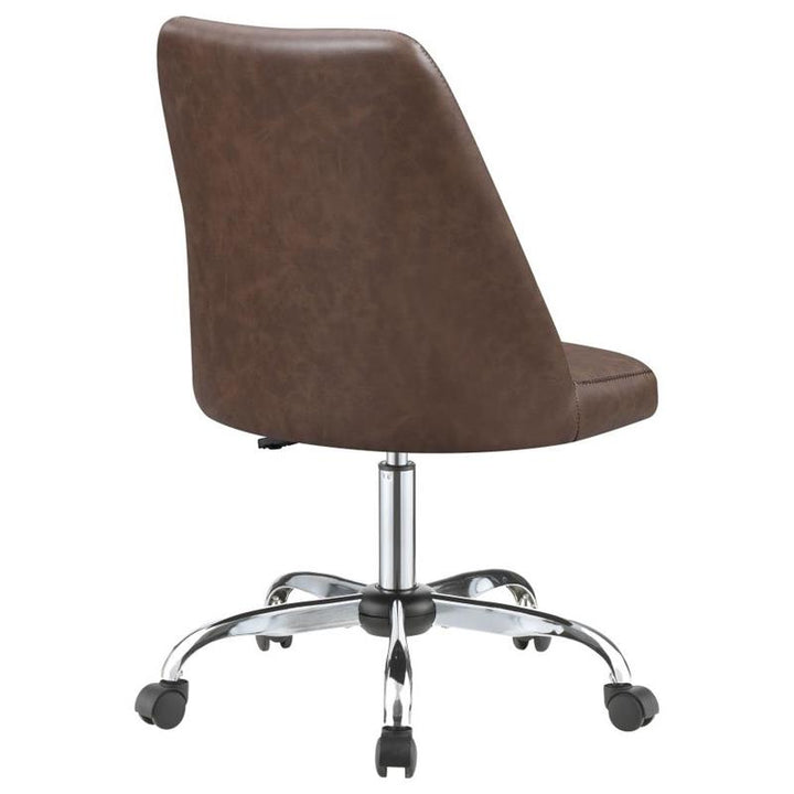 Althea Upholstered Tufted Back Office Chair Brown and Chrome (881197)