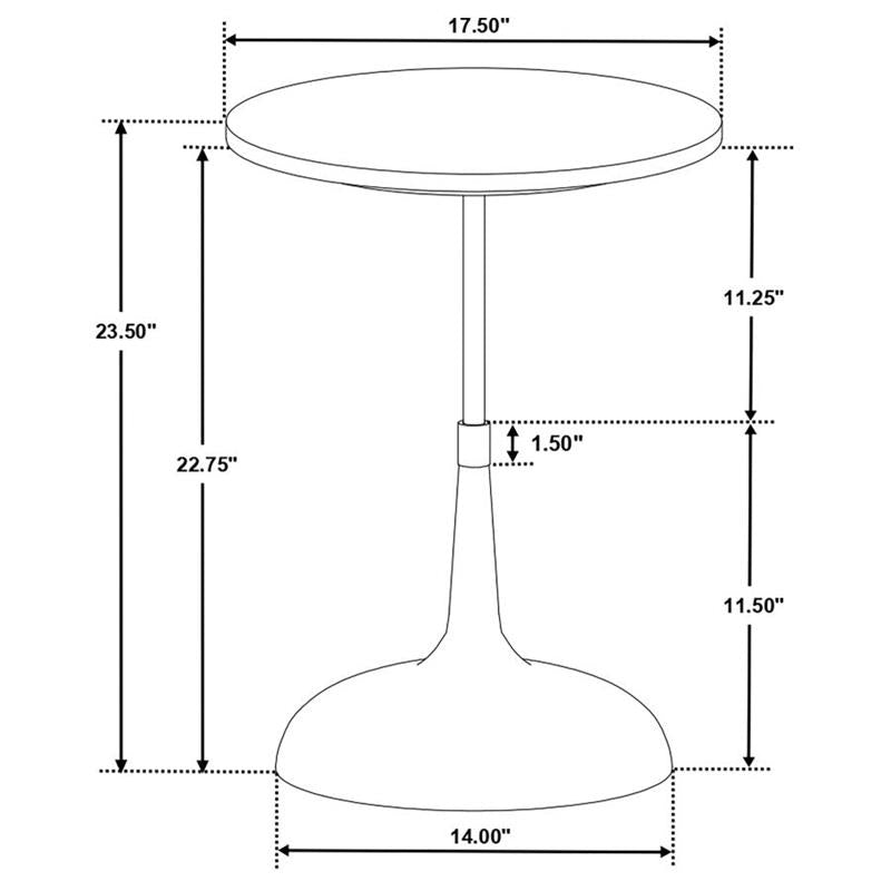 Alicia Round Marble Top Side Table Antique White (930252)