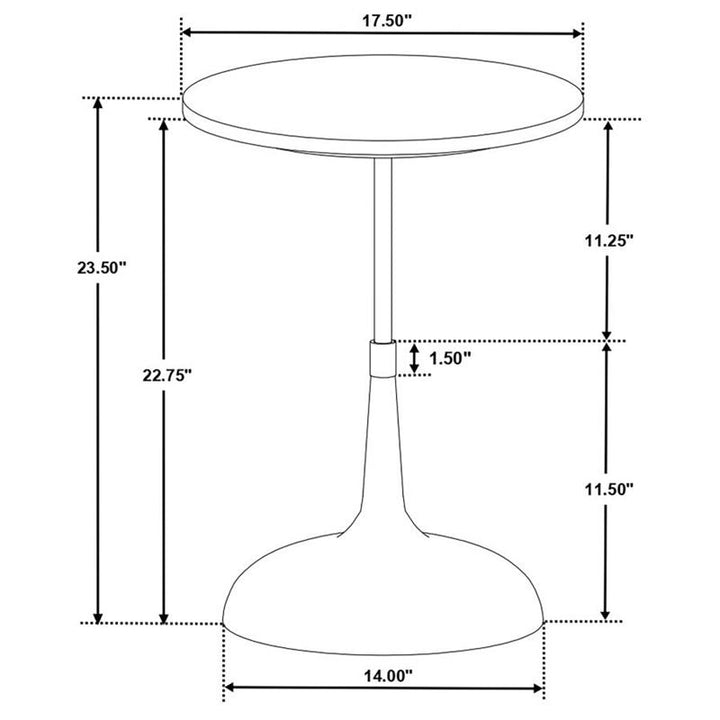 Alicia Round Marble Top Side Table Antique White (930252)