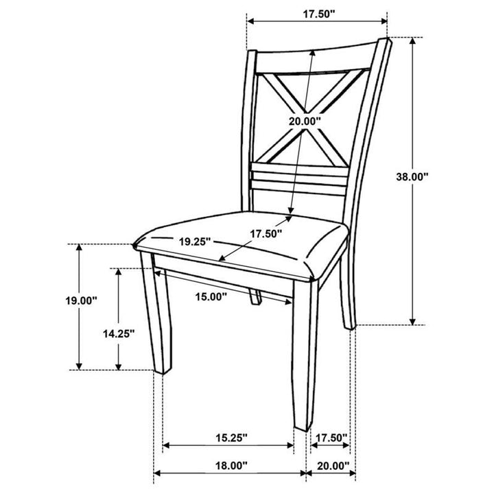 Hollis Cross Back Wood Dining Side Chair White (Set of 2) (122242)