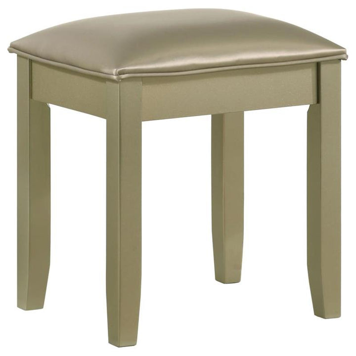 Beaumont Upholstered Vanity Stool Champagne Gold and Champagne (205297STL)