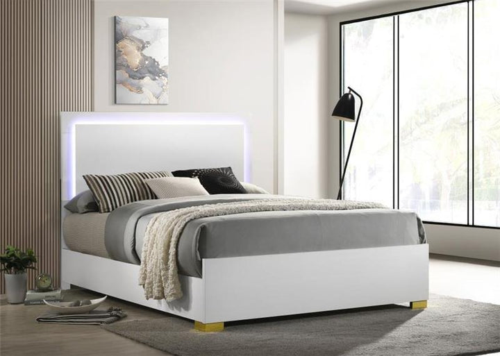 Marceline Full Bed with LED Headboard White (222931F)