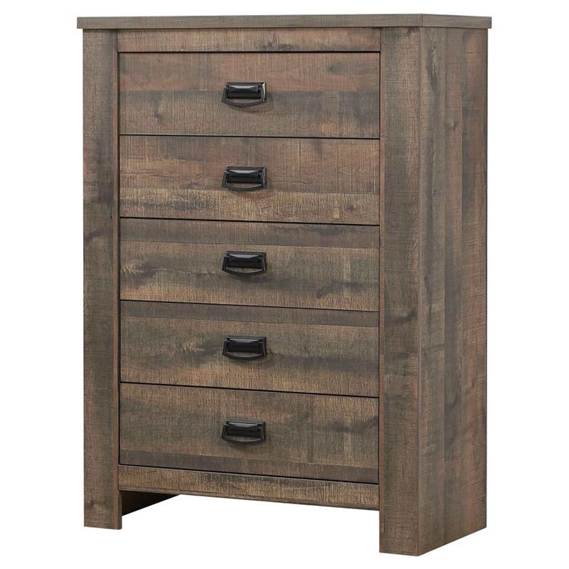 Frederick 5-drawer Chest Weathered Oak (222965)