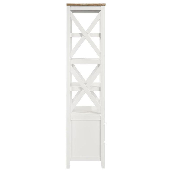 Angela 4-shelf Wooden Media Tower with Drawers Brown and White (708254)