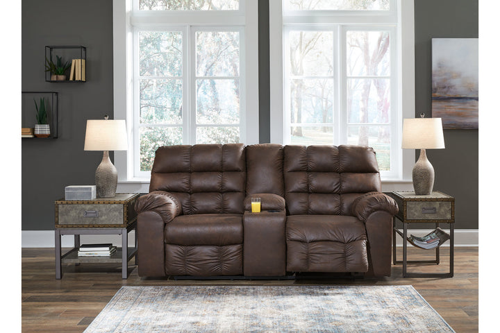 Derwin Reclining Loveseat with Console (2840194)