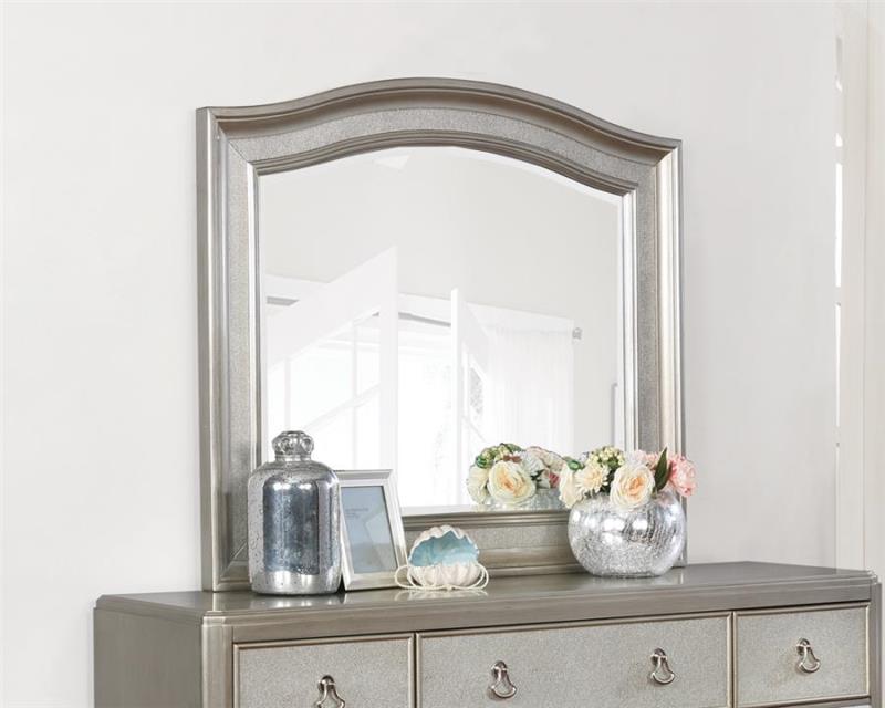 Bling Game Arched Dresser Mirror Metallic Platinum (204184)